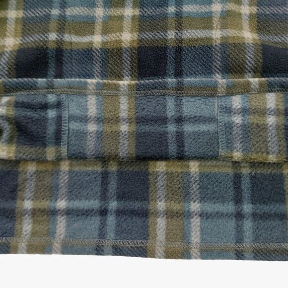 O'Neill Hooded Fleece Sweatshirt Womens Large Green Plaid 1/2 Zip Warm Outdoor - Picture 11 of 12